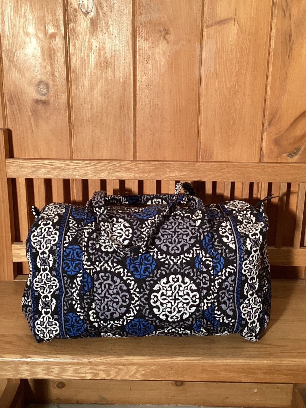 Vera Bradley Canterberry Cobalt Duffle Bag Large